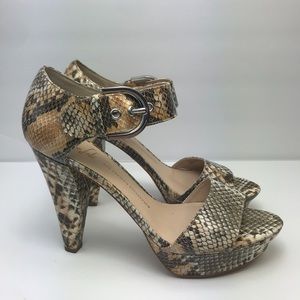 Franco Sarto Platform snake print heels